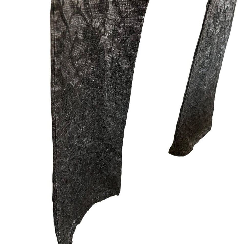 Signe Paris Y2K Whimsigoth Grunge Vintage Flare Texture Womens Pants Silver sz 2 - Picture 2 of 16